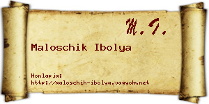 Maloschik Ibolya névjegykártya